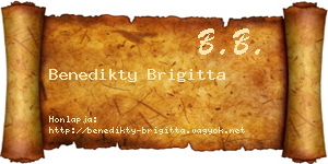 Benedikty Brigitta névjegykártya